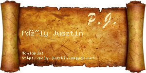 Pély Jusztin névjegykártya